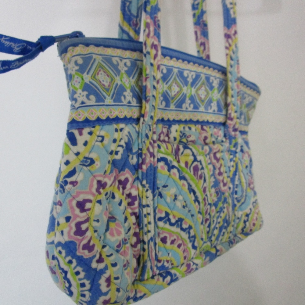 Vera Bradley Blue Floral Travel Bag Purse 12x8x 4
